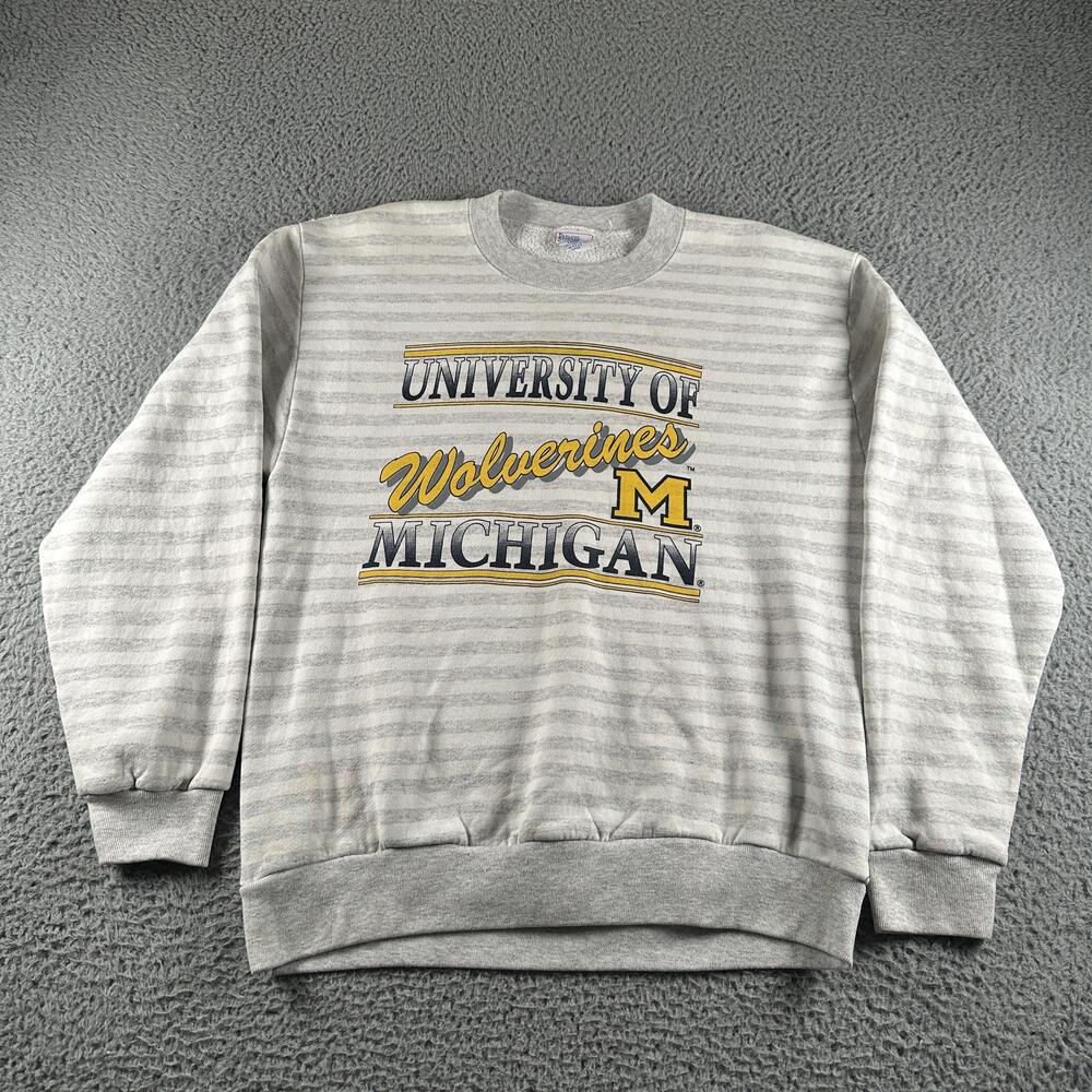 Vintage Michigan Wolverines Sweatshirt Mens L Premier Sportswear USA 90's